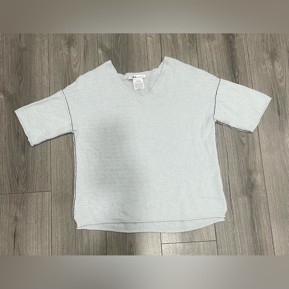 Paychi Guh 100% Cashmere Half‎ Sleeve V-Neck Sz S/M - Picture 1 of 10